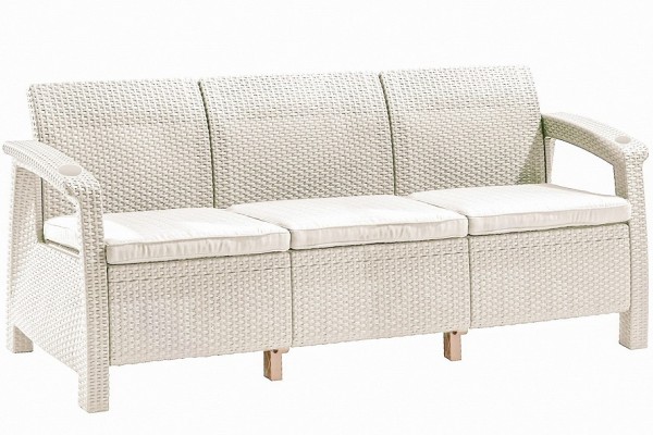 Трёхместный диван  Yalta Sofa 3 Seat белый купить в Таганроге