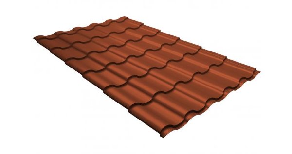 Металлочерепица кредо GL 0,5 GreenСoat Pural RR 750 кирпично-красный (RAL 8004 терракота) купить в Таганроге
