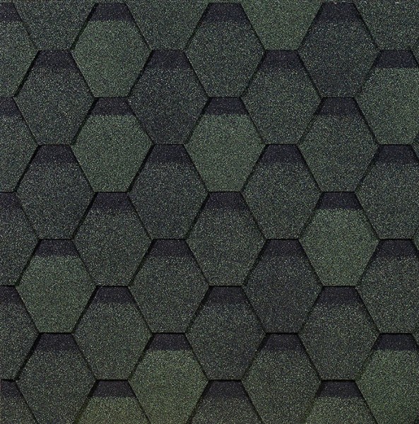 Гибкая черепица EURASIA Docke, Коллекция ШЕСТИГРАННИК Зелёный купить в Таганроге