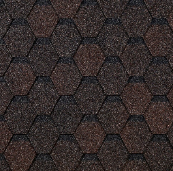 Гибкая черепица EURASIA Docke, Коллекция ШЕСТИГРАННИК Коричневый купить в Таганроге