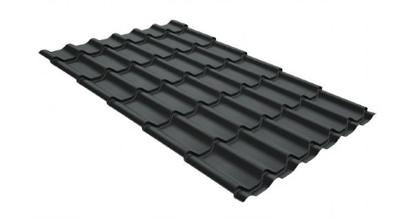 Металлочерепица классик GL 0,5 GreenCoat Pural Matt RR 23 темно-серый (RAL 7024 мокрый асфальт) купить в Таганроге