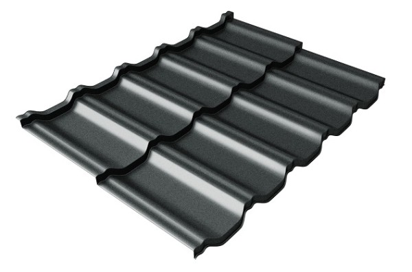 Металлочерепица модульная Квинта Uno Grand Line c 3D резом 0,5 GreenСoat Pural Matt RR2Н3 (RAL 7016 антрацитово-серый) купить в Таганроге