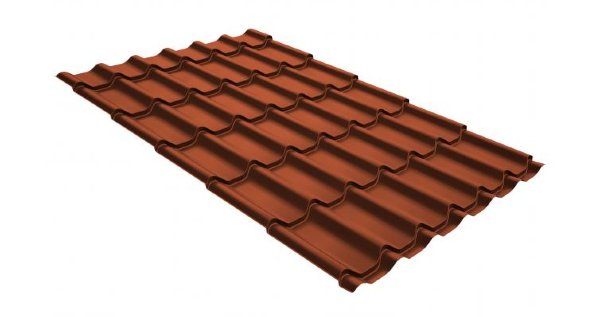 Металлочерепица классик GL 0,5 GreenCoat Pural RR 750 кирпично-красный (RAL 8004 терракота) купить в Таганроге