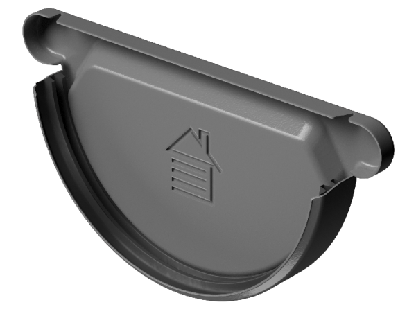 Заглушка желоба D125 Döcke STAL PREMIUM Графит, (RAL 7024) купить в Таганроге