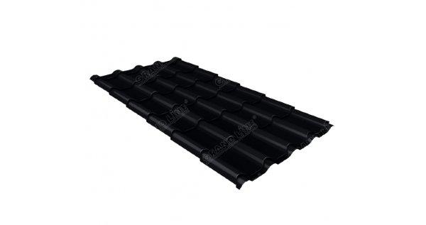 Металлочерепица камея 0,45 Drap RAL 9005 черный купить в Таганроге