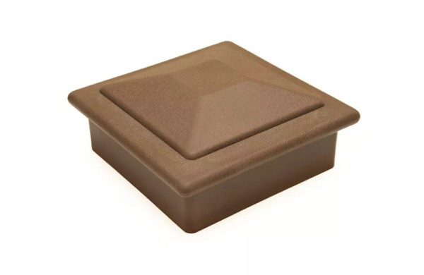 Крышка верхняя фигурная ПВХ для столба Deckart 100х100 Шоколад купить в Таганроге