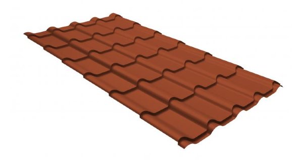 Металлочерепица камея GL 0,5 GreenCoat Pural RR 750 кирпично-красный (RAL 8004 терракота) купить в Таганроге