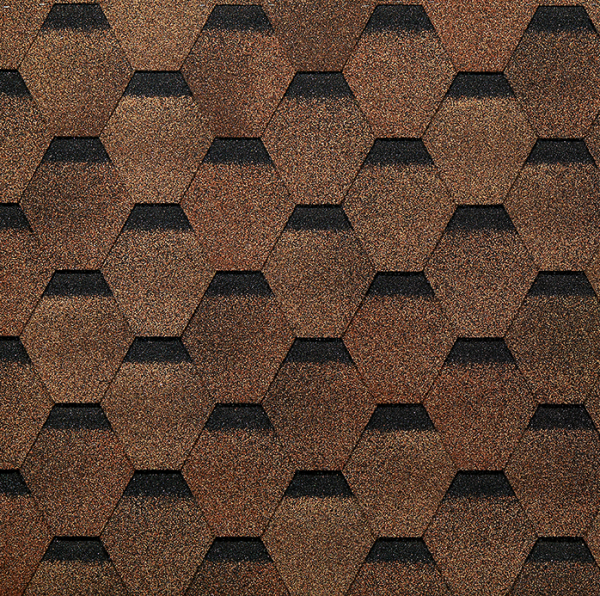 Гибкая черепица EURASIA Docke, Коллекция ШЕСТИГРАННИК Светло-коричневый купить в Таганроге