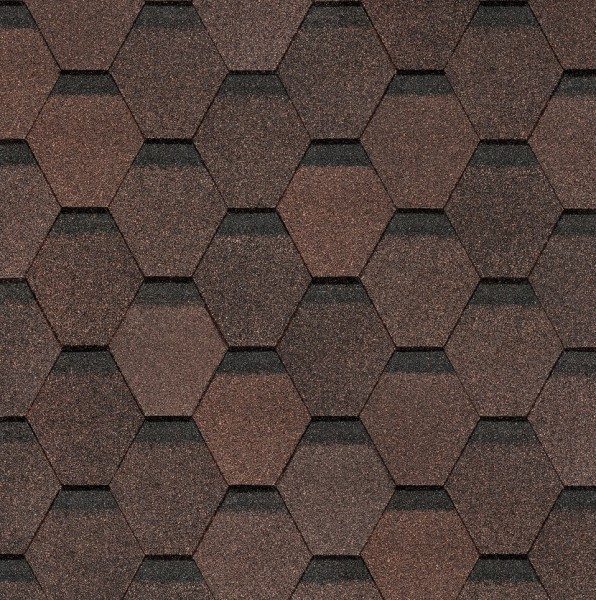 Гибкая черепица Docke, коллекция Шестигранник Коричневый купить в Таганроге