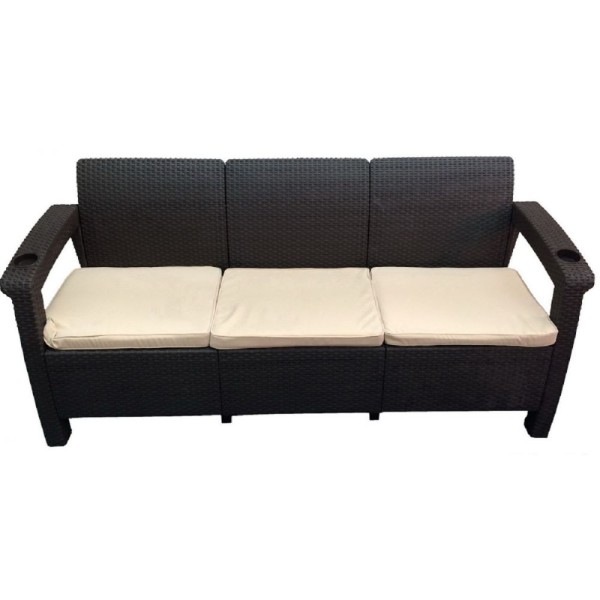 Трёхместный диван  Yalta Sofa 3 Seat венге купить в Таганроге