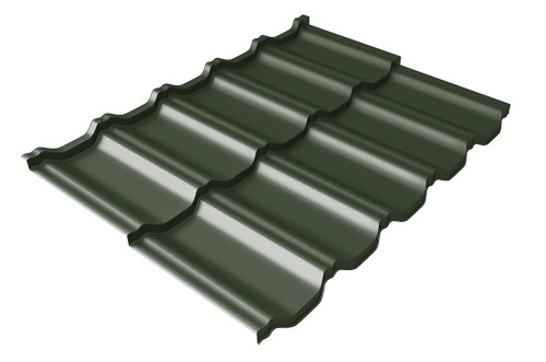 Металлочерепица модульная Квинта Uno Grand Line c 3D резом 0,5 Velur RAL 6020 хромовая зелень купить в Таганроге