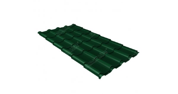Металлочерепица камея 0,5 Satin RAL 6005 зеленый мох купить в Таганроге