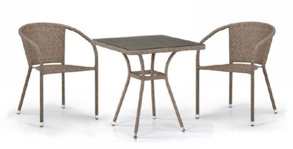 Комплект плетеной мебели AFINA из иск. ротанга T282BNT/Y137C-W56 Light Brown 2Pcs купить в Таганроге