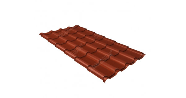 Металлочерепица камея 0,5 Satin RAL 8004 терракота купить в Таганроге