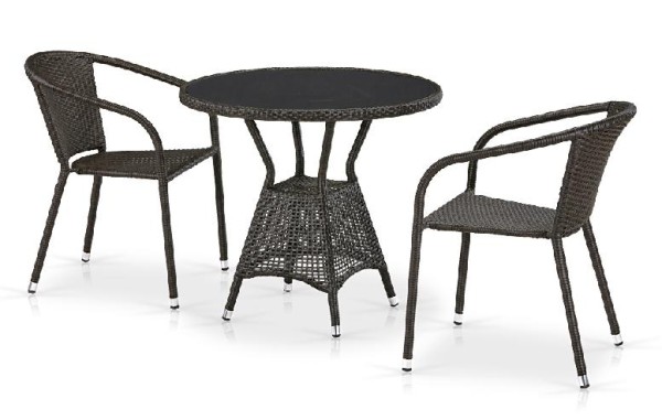 Комплект плетеной мебели AFINA из иск. ротанга T707ANS/Y137C-W53 Brown 2Pcs купить в Таганроге