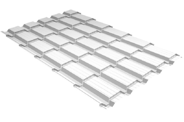 Металлочерепица GL квадро профи 0,5 Satin RAL 9003 сигнальный белый купить в Таганроге