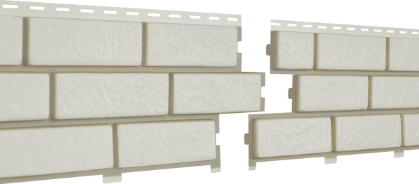 Фасадная панель Ю-Пласт Стоун Хаус Кирпич с декорированным швом Белый купить в Таганроге