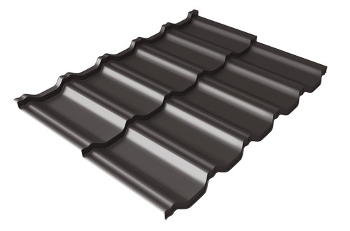 Металлочерепица модульная Квинта Uno Grand Line c 3D резом 0,5 Satin Мatt RR 32 темно-коричневый купить в Таганроге