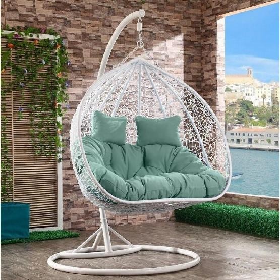 Кресло Подвесное из искусственного ротанга AFM-109A White/Green купить в Таганроге
