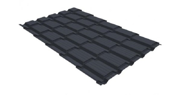 Металлочерепица GL квадро профи 0,5 GreenCoat Pural RR 23 темно-серый (RAL 7024) мокрый асфальт купить в Таганроге