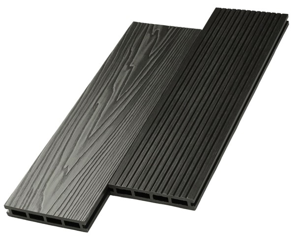 Террасная доска ДПК NanoWood двусторонняя New 3D тиснение + вельвет Графит купить в Таганроге