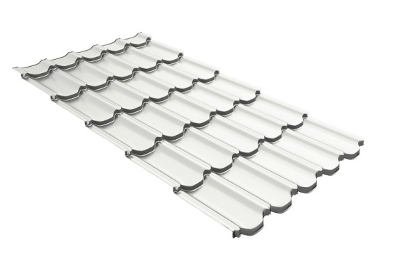 Металлочерепица квинта плюс с 3D резом 0,5 Satin RAL 9003 сигнальный белый купить в Таганроге