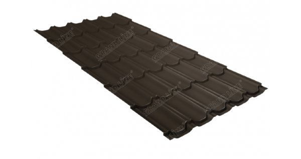 Металлочерепица квинта плюс 0,5 GreenCoat Pural Matt RR 32 темно-коричневый (RAL 8019 серо-коричневый) купить в Таганроге