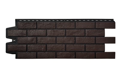 ФП Grand Line состаренный кирпич премиум Шоколадный (шов RAL 9005)