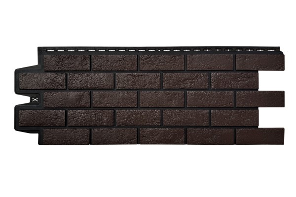ФП Grand Line состаренный кирпич премиум Шоколадный (шов RAL 9005) купить в Таганроге