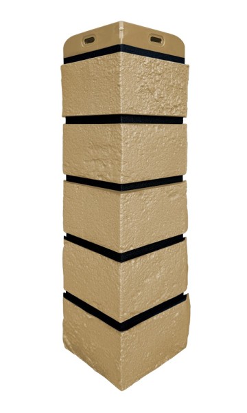 Угол Grand Line состаренный кирпич премиум Песочный (шов RAL 9005) купить в Таганроге