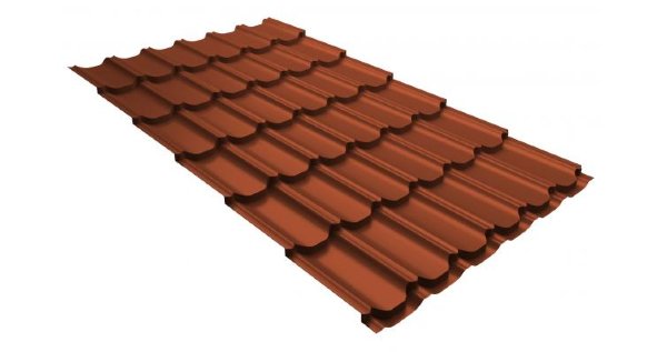 Металлочерепица квинта плюс 0,5 GreenCoat Pural RR 750 кирпично-красный (RAL 8004 терракота) купить в Таганроге