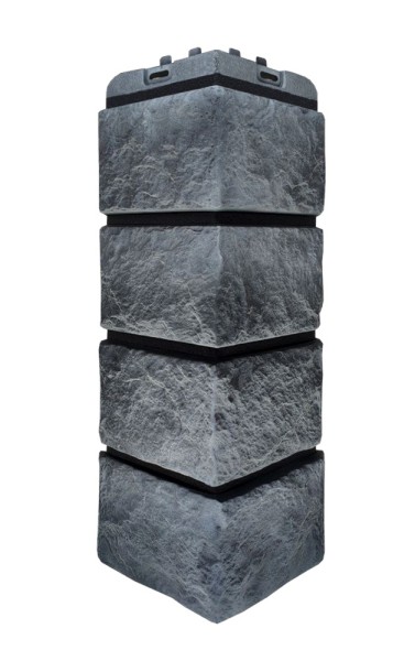 Угол наружный Grand Line Колотый Камень Антрацит, Шов чёрный купить в Таганроге